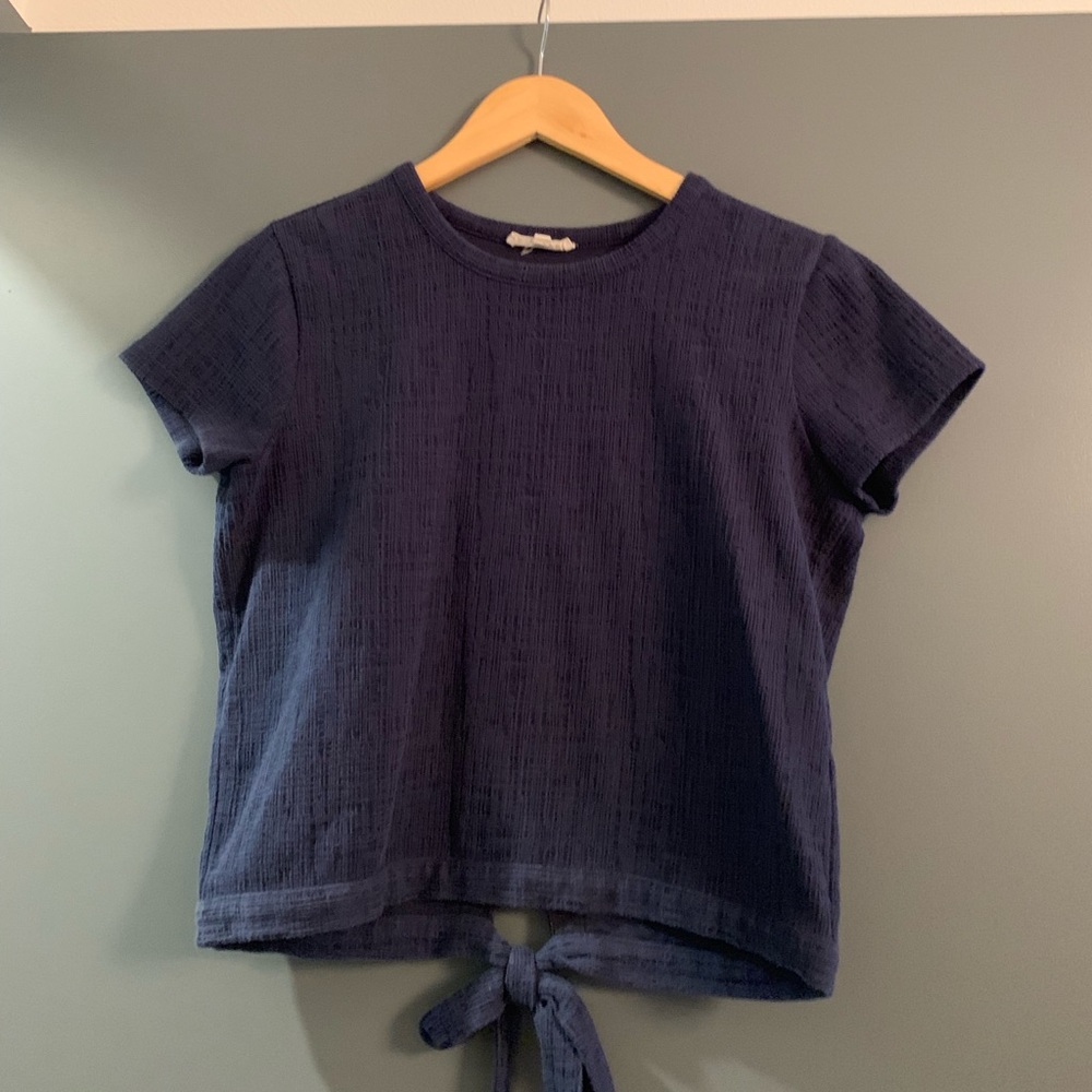 Madewell navy cross back tie shirt